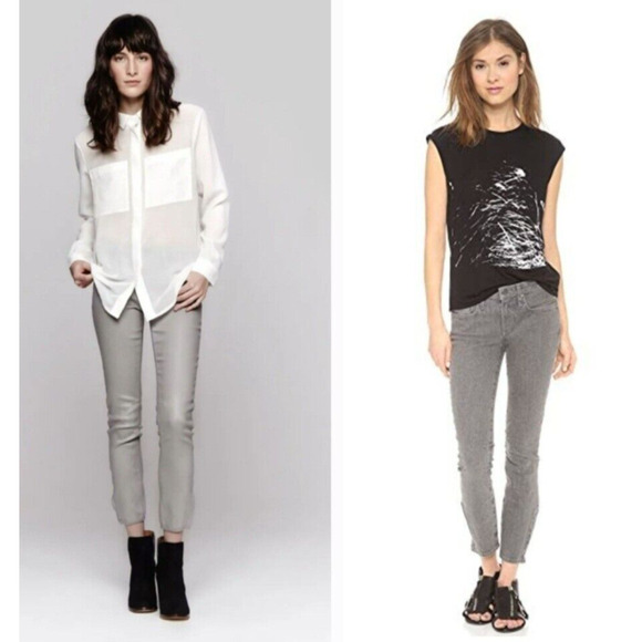 HELMUT LANG runway skinny-stretch crop ankle-zip goop fave travel jeans $245 25 - Picture 3 of 14